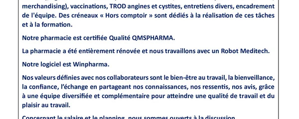 Pharmacien (F/H)